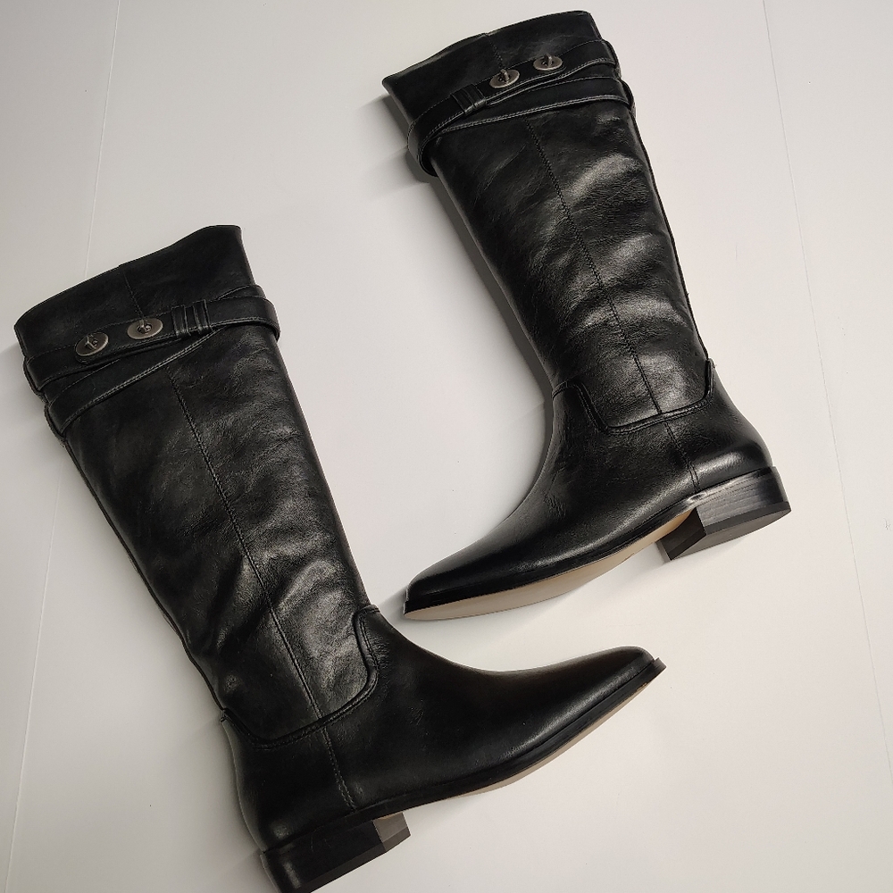 Coach Linette Calf Leather Boots |  Riding Boots | Black | Size 5M | Style Q7180 - Picture 8 of 8